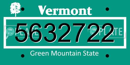 5632722 Vermont License Plate
