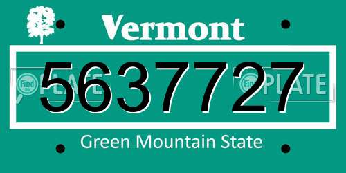 5637727 Vermont License Plate