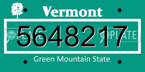 5648217 Vermont License Plate