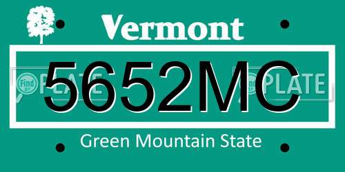 5652MC Vermont License Plate