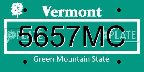 5657MC Vermont License Plate