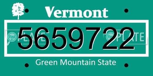 5659722 Vermont License Plate