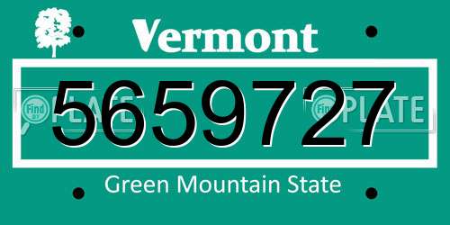 5659727 Vermont License Plate