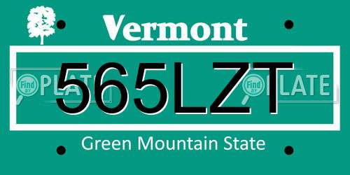 565LZT Vermont License Plate