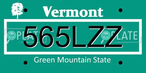565LZZ Vermont License Plate