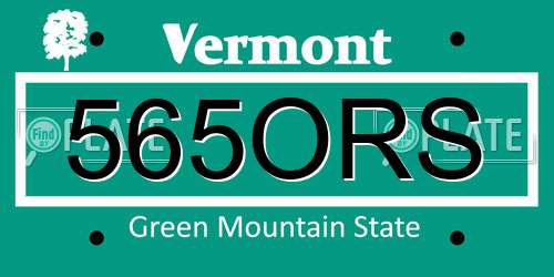 565ORS Vermont License Plate