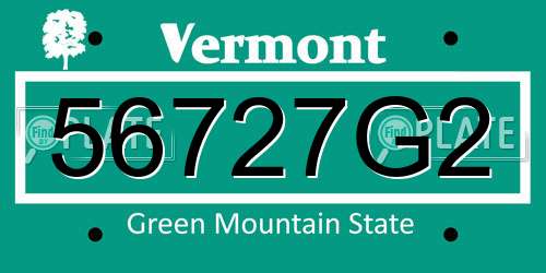 56727G2 Vermont License Plate