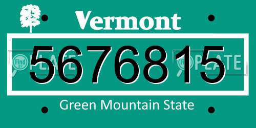 5676815 Vermont License Plate