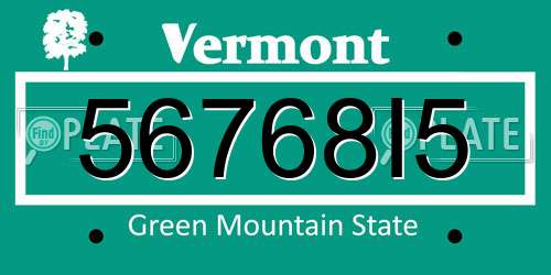 56768I5 Vermont License Plate