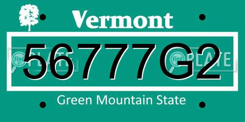 56777G2 Vermont License Plate