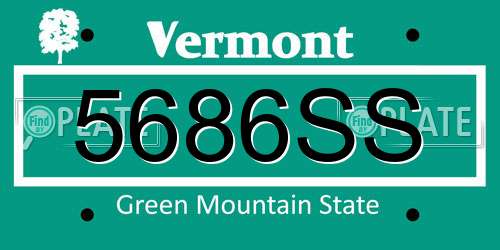 5686SS Vermont License Plate