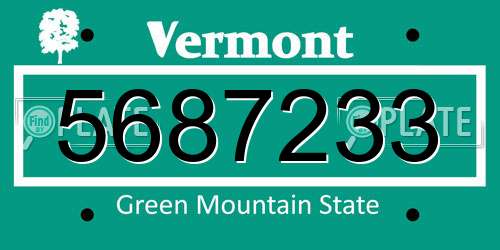 5687233 Vermont License Plate