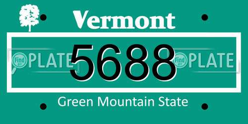5688 Vermont License Plate
