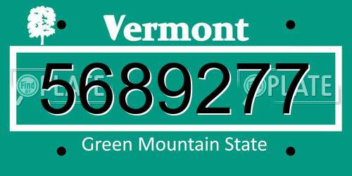5689277 Vermont License Plate