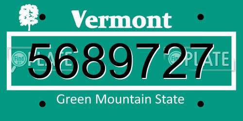 5689727 Vermont License Plate