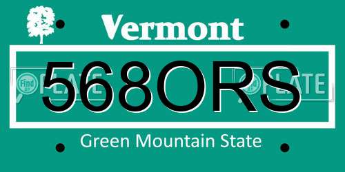 568ORS Vermont License Plate