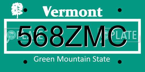 568ZMC Vermont License Plate