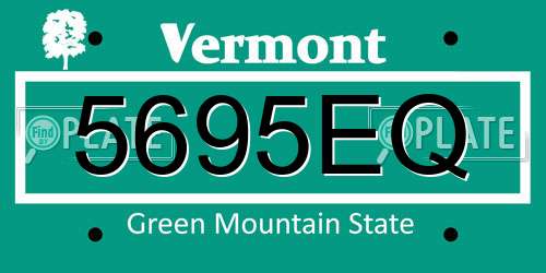 5695EQ Vermont License Plate