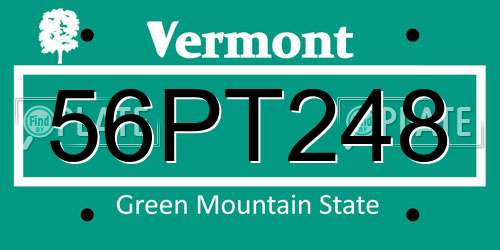 56PT248 Vermont License Plate