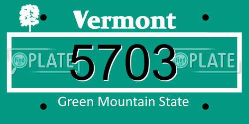 5703 Vermont License Plate