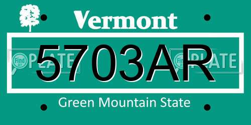 5703AR Vermont License Plate