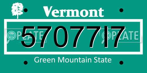 57077I7 Vermont License Plate