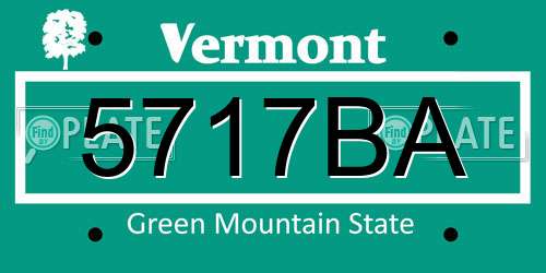 5717BA Vermont License Plate