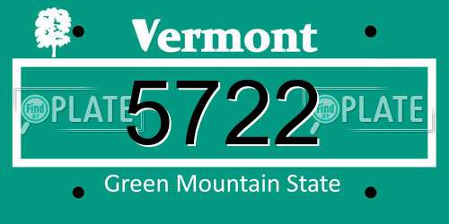 5722 Vermont License Plate