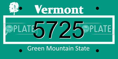 5725 Vermont License Plate