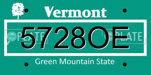 5728OE Vermont License Plate