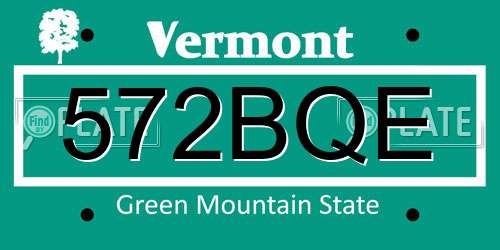 572BQE Vermont License Plate
