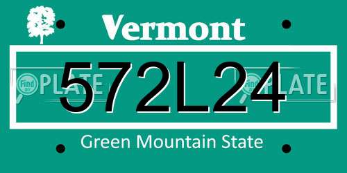 572L24 Vermont License Plate