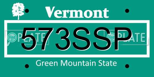 573SSP Vermont License Plate