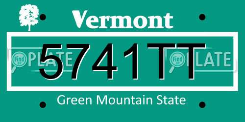 5741TT Vermont License Plate