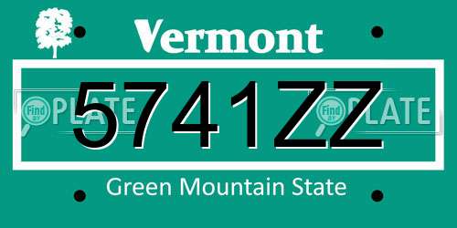 5741ZZ Vermont License Plate