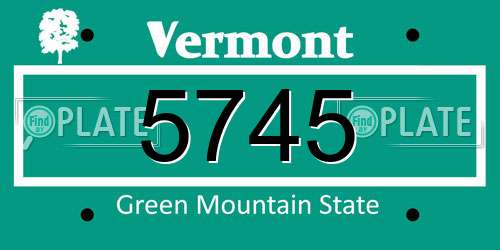 5745 Vermont License Plate