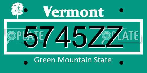 5745ZZ Vermont License Plate