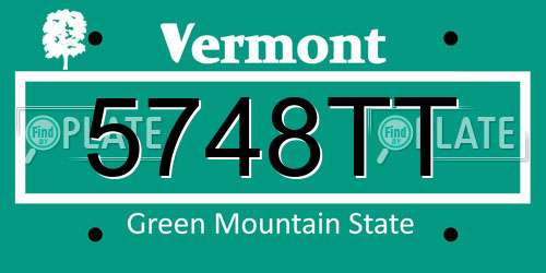 5748TT Vermont License Plate