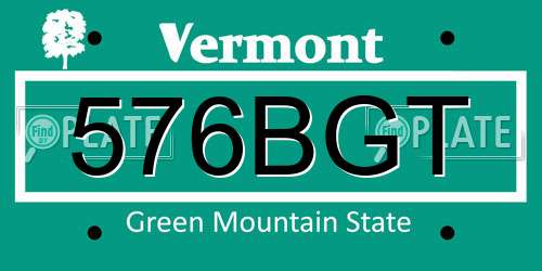 576BGT Vermont License Plate