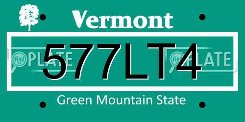 577LT4 Vermont License Plate