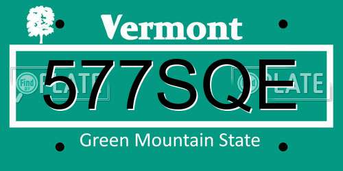 577SQE Vermont License Plate