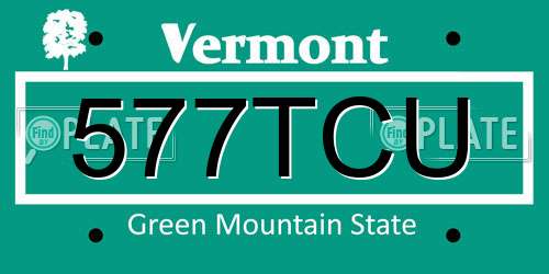 577TCU Vermont License Plate