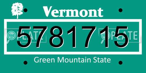 5781715 Vermont License Plate