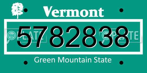 5782838 Vermont License Plate