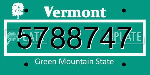 5788747 Vermont License Plate