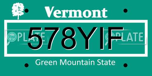 578YIF Vermont License Plate