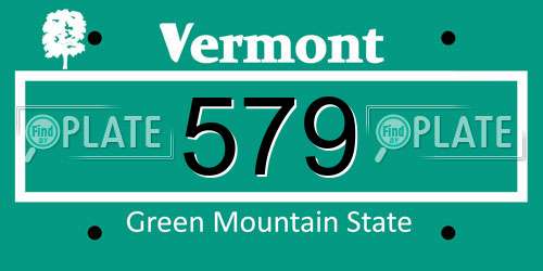 579 Vermont License Plate