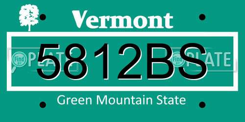5812BS Vermont License Plate