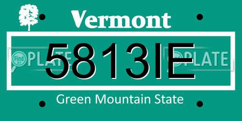 5813IE Vermont License Plate