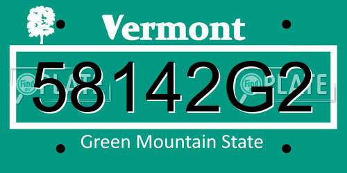 58142G2 Vermont License Plate